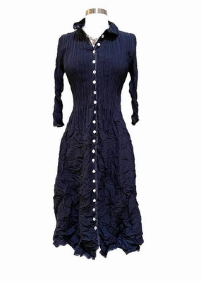 NEHRU CONTRAST COAT DRESS One-Shoulder Flowing Layers