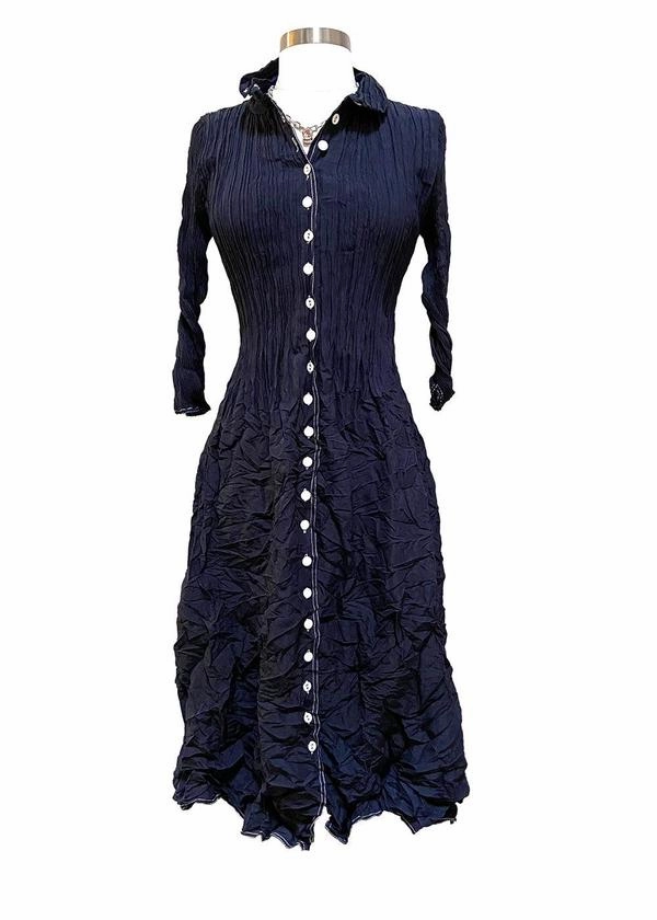 NEHRU CONTRAST COAT DRESS Cotton-Blend NoiseFreeFabric