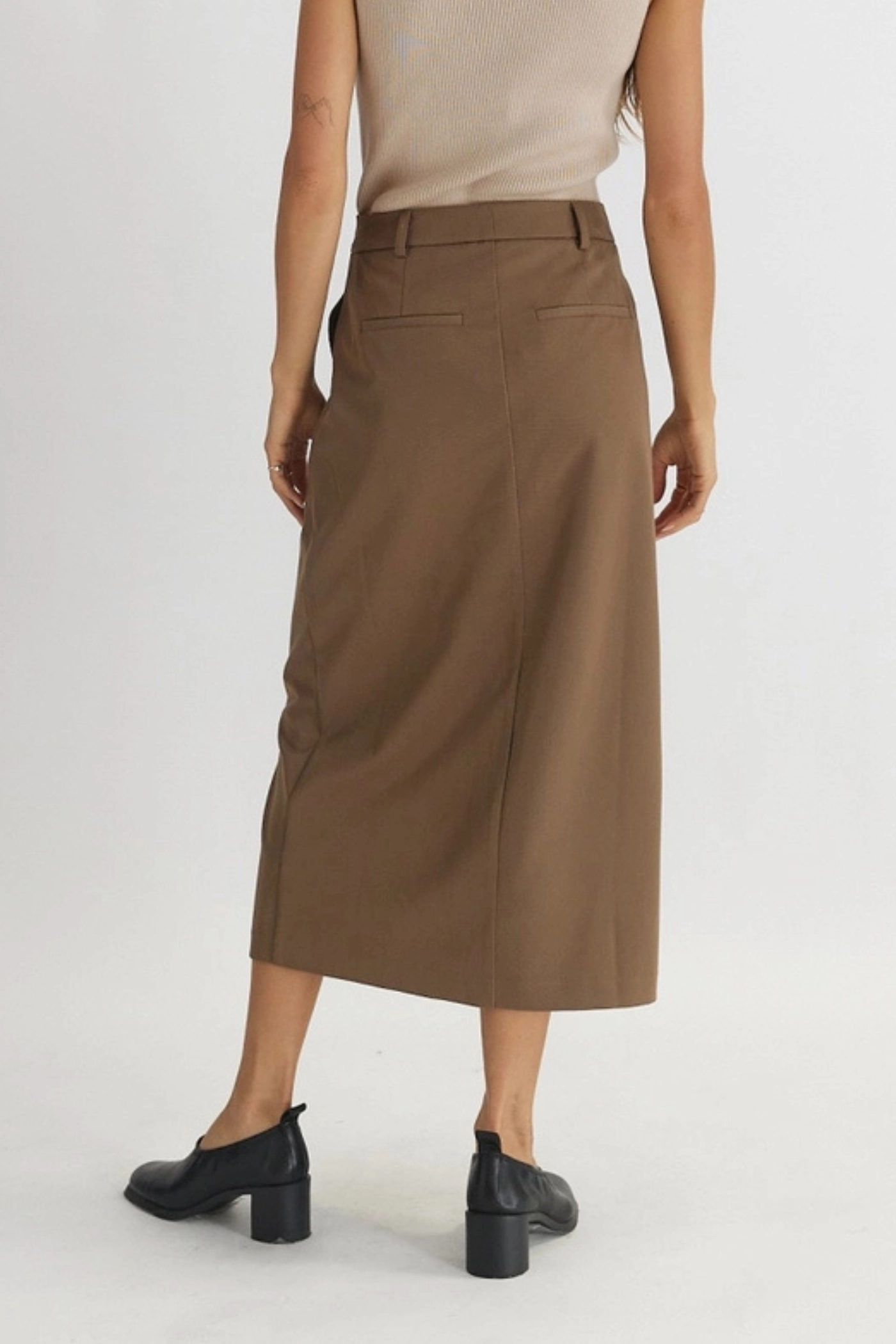 PENNY TAILORED MIDI SKIRT Signature Line Subtle Shimmer