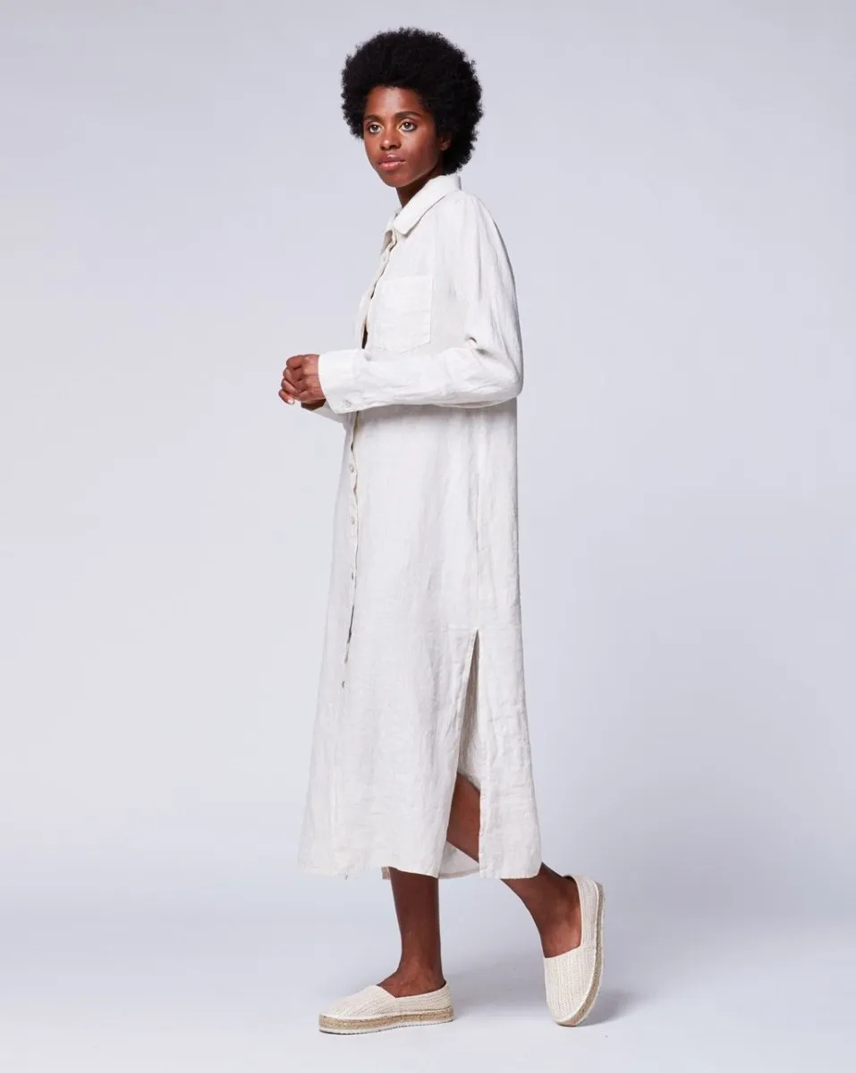 Linen Button-Up Shirtdress