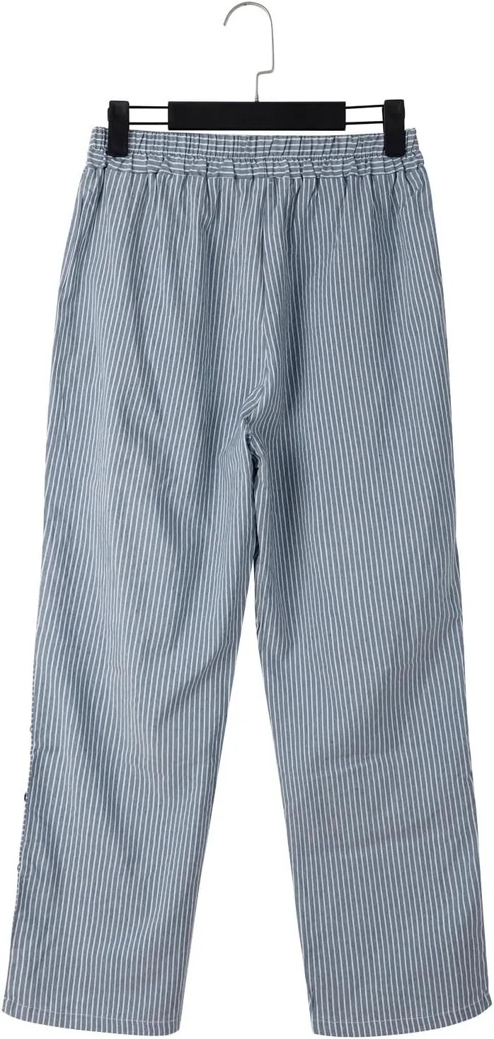 Linen Pants for Women 2024 Summer Casual Plus Size Elastic High Waist Comfy Straight Wide Leg Trousers
