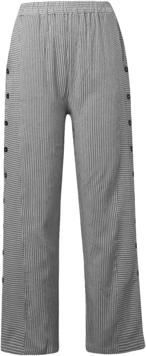 Linen Pants for Women 2025 Summer High Waist Elastic Straight Leg Lounge Pant Casual Loose Lightweight Beach Trousers