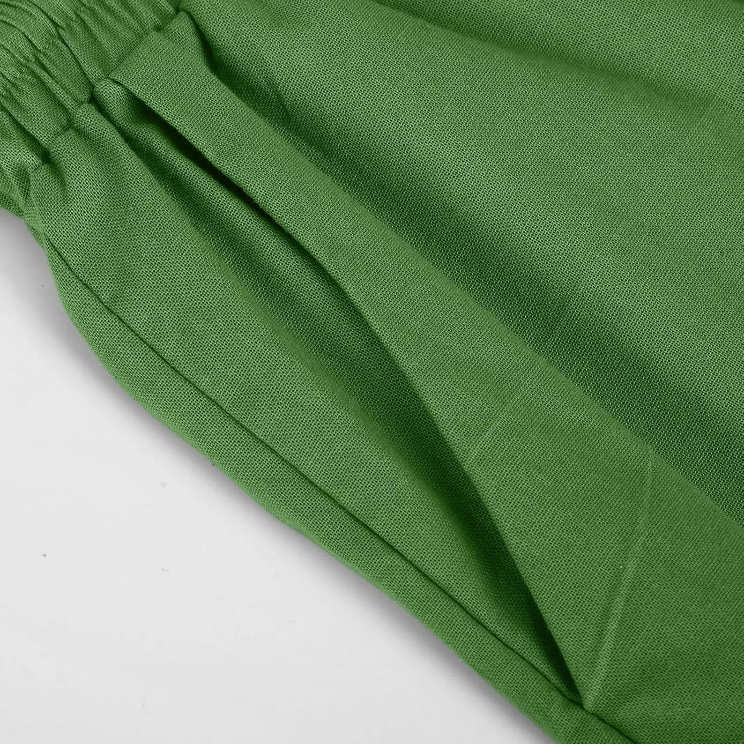 Linen Shorts for Women Elastic Waist Knee Length Shorts Loose Fit Drawstring Bermuda Shorts Summer Vacation Shorts