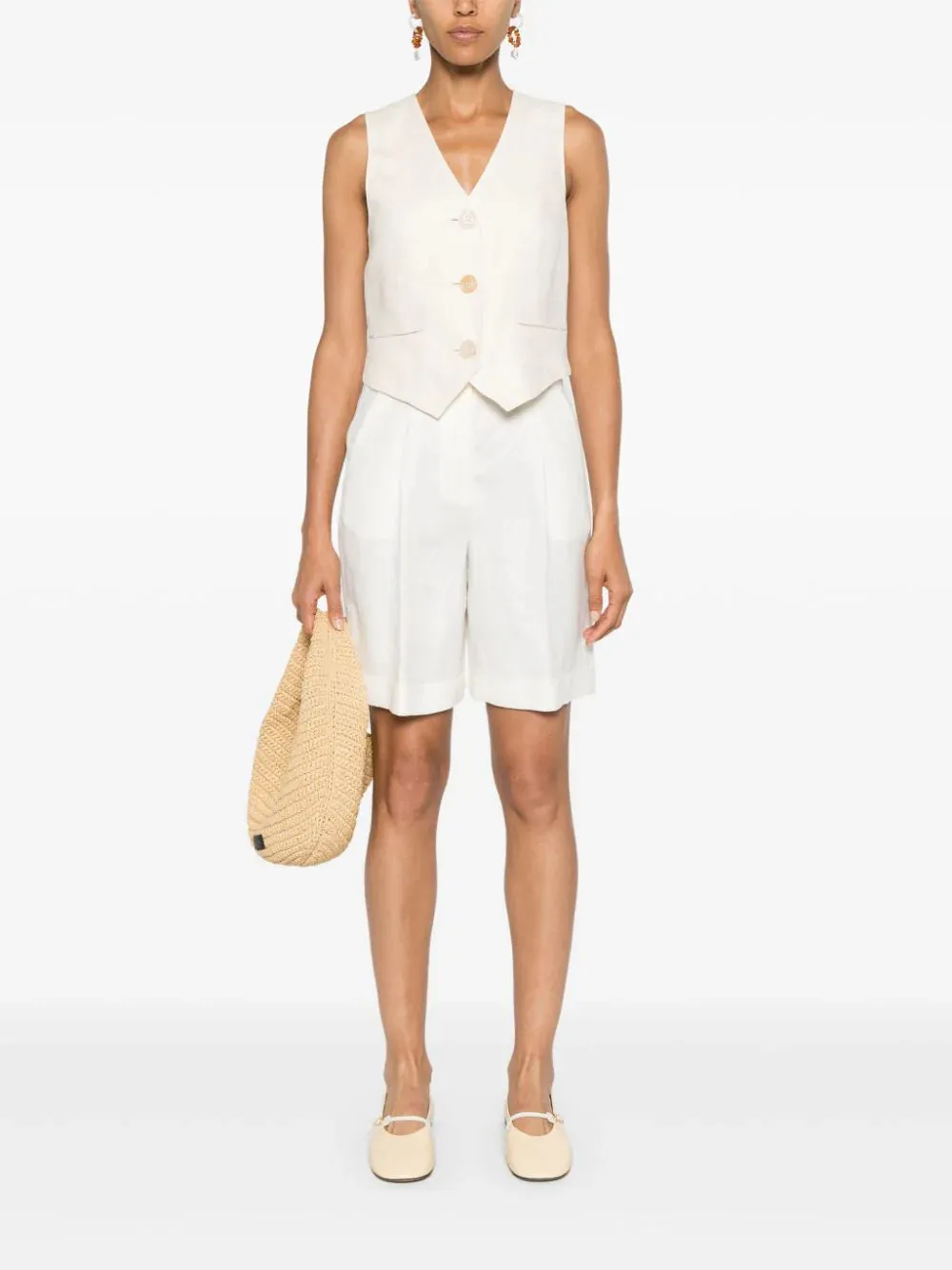 linen tailored shorts