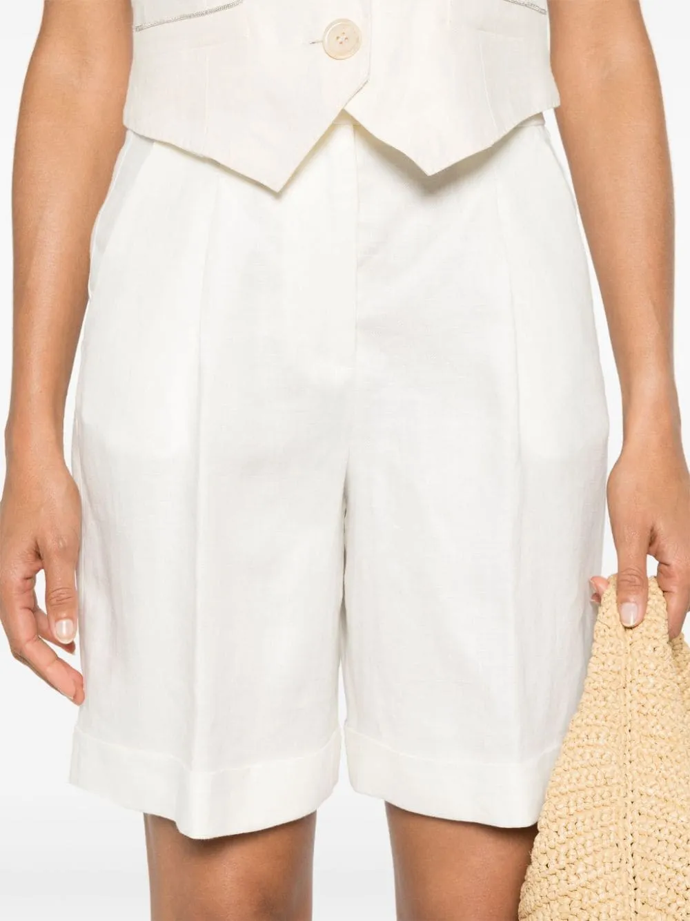 linen tailored shorts