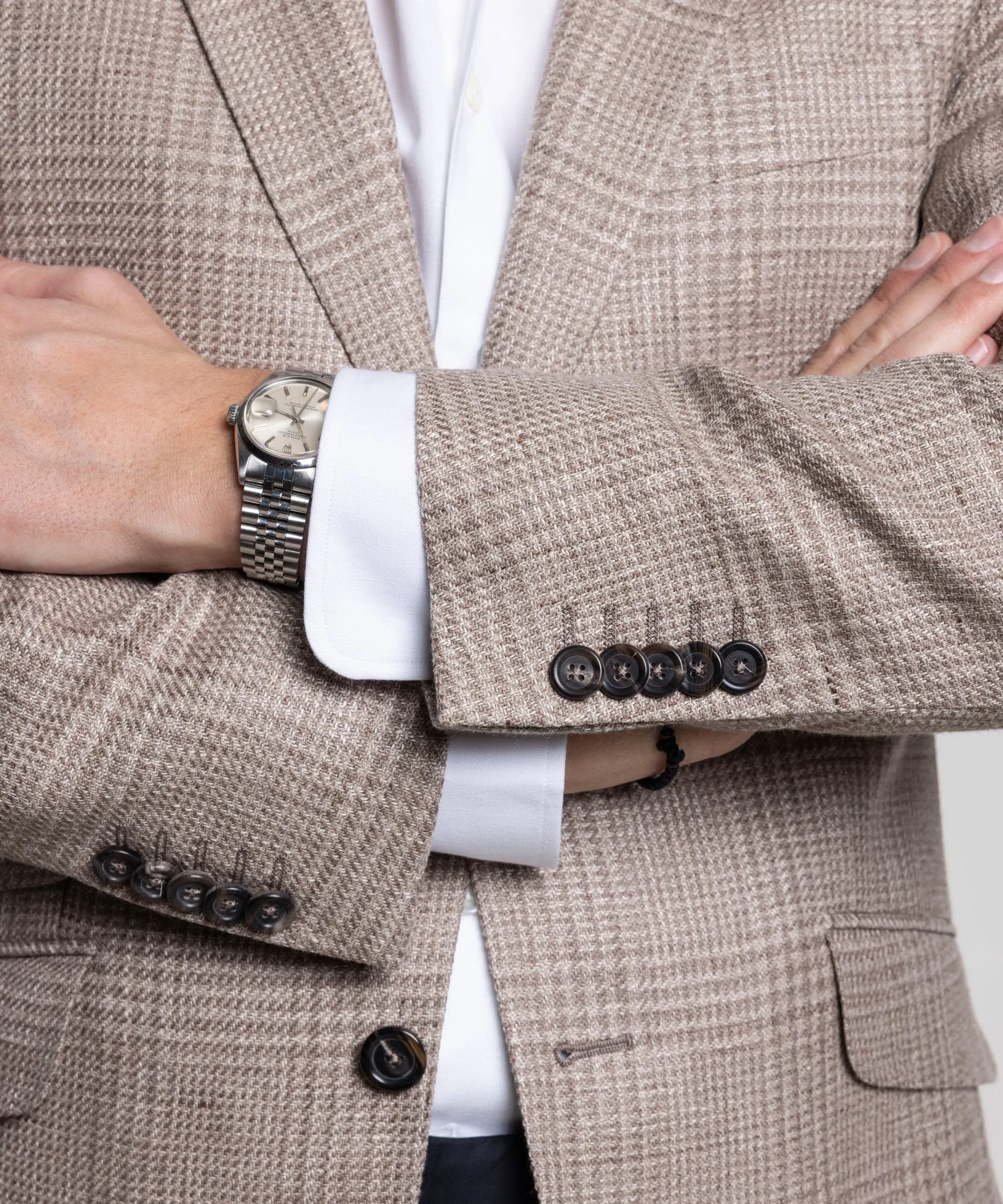 Linen Wool Glencheck Jacket
