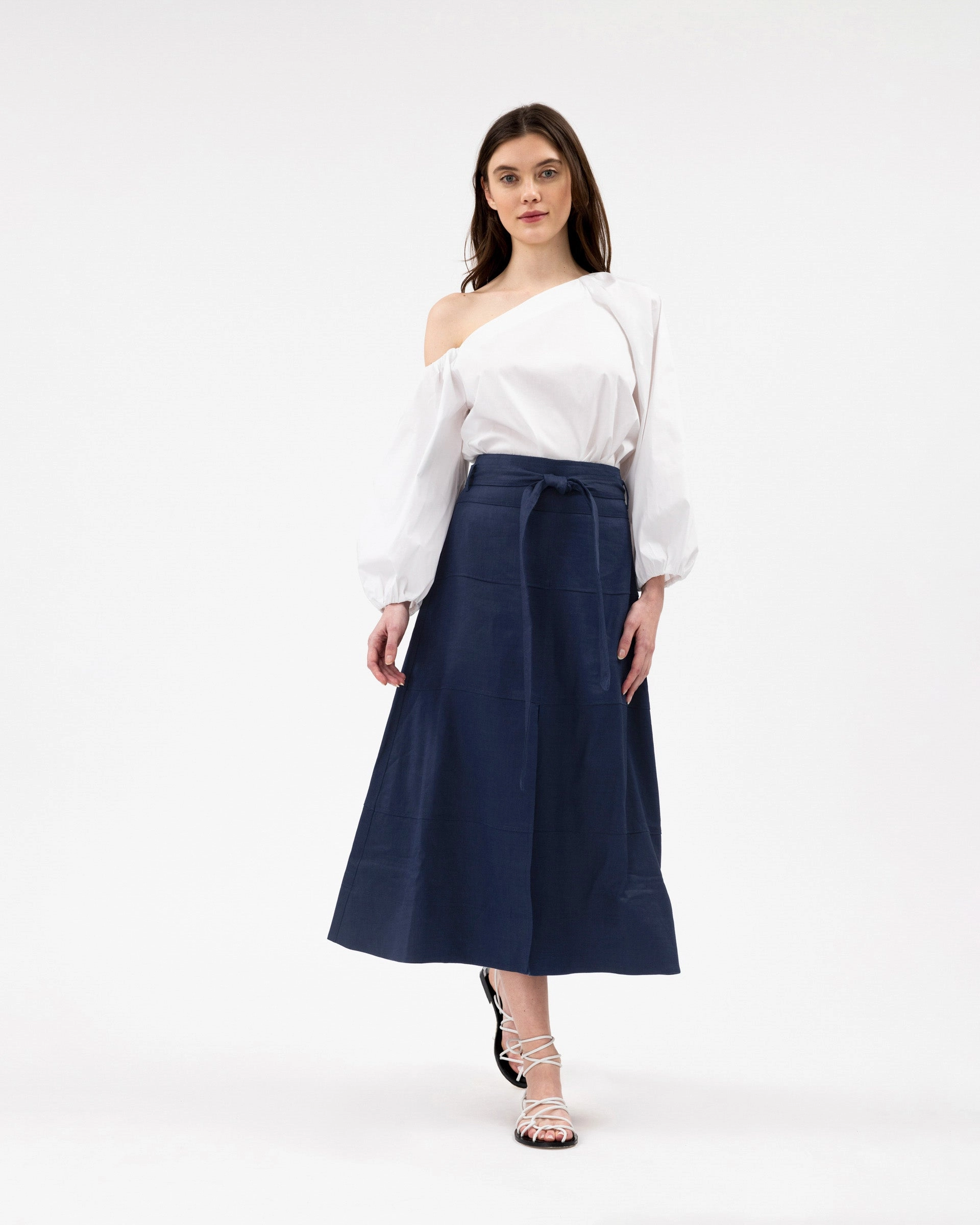Stain Resistant Weave Linen Hudson Skirt
