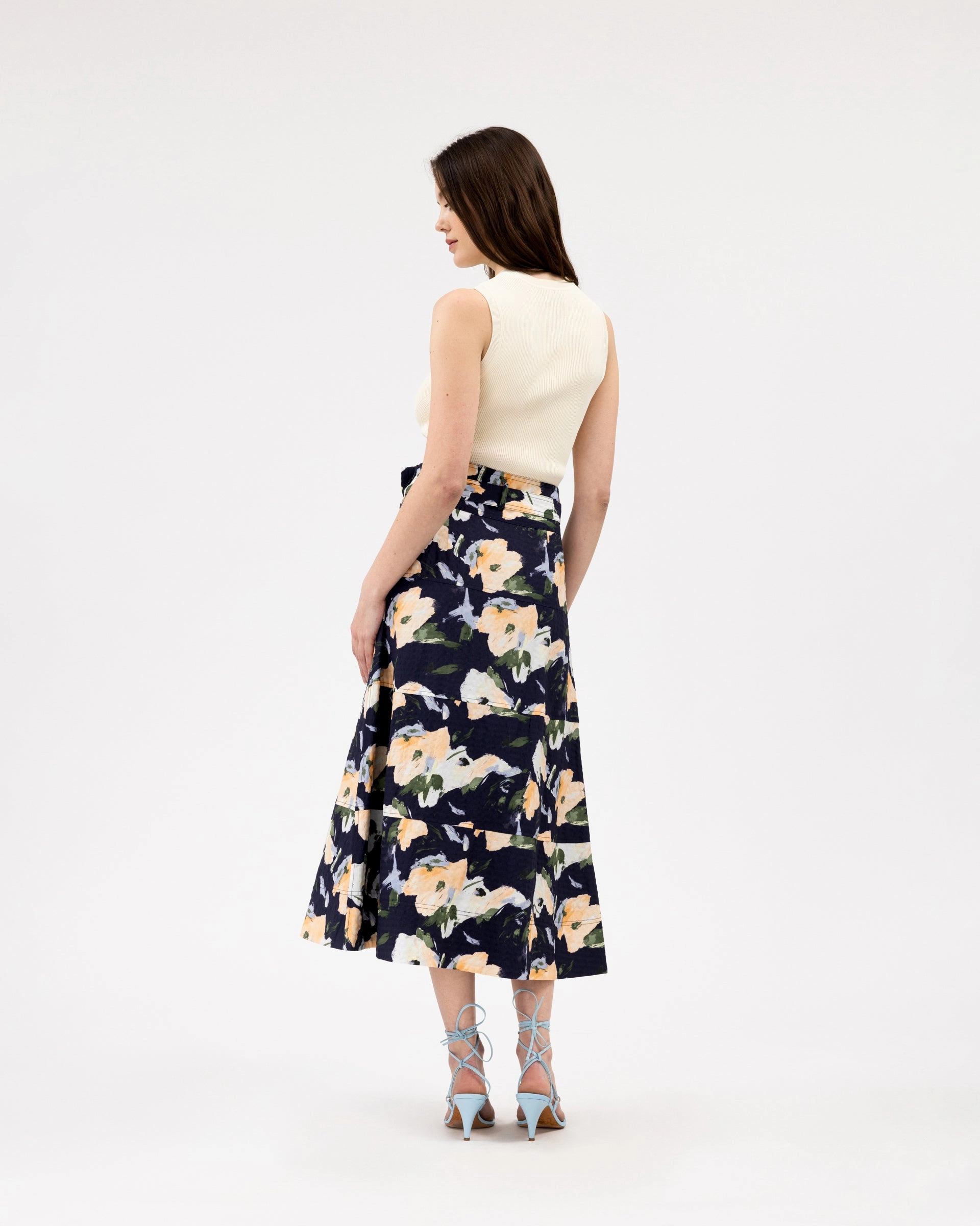 Linen Hudson Skirt Reflective details
