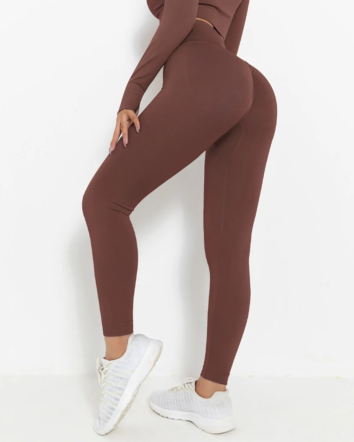 Lior Seamless Scrunch Leggings - Brown