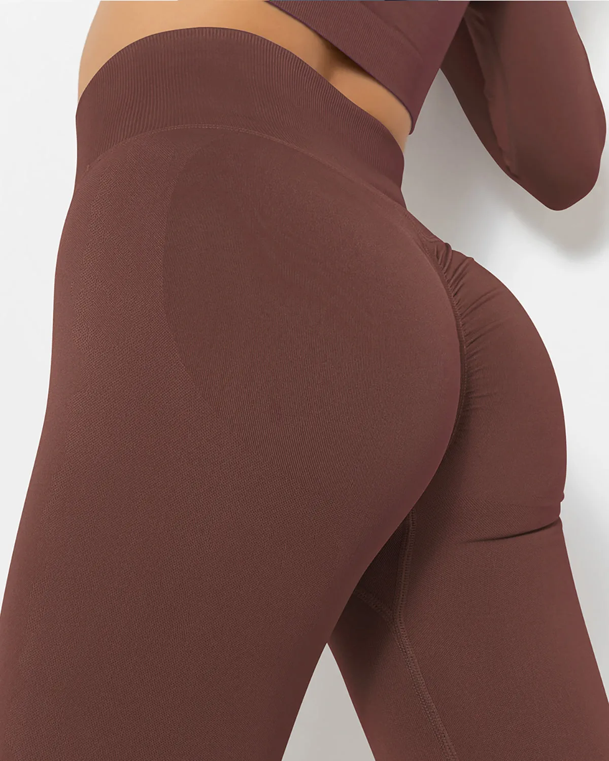 Lior Seamless Scrunch Leggings - Brown