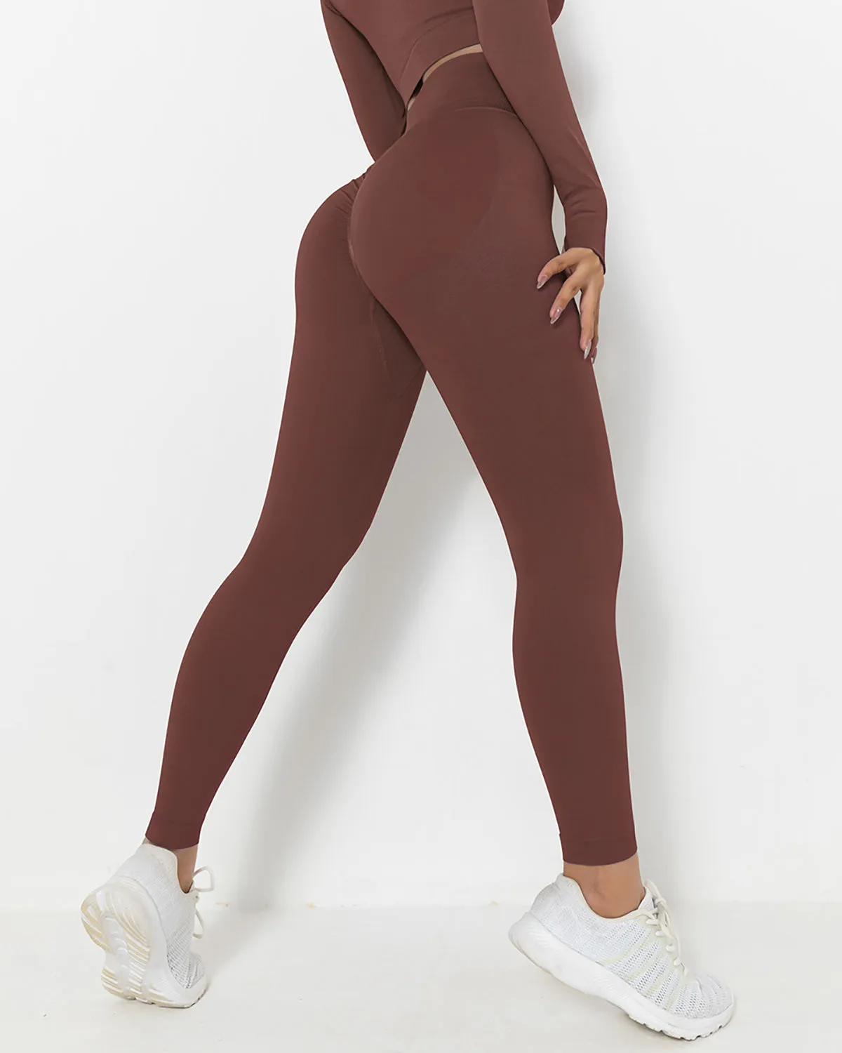 Lior Seamless Scrunch Leggings - Brown