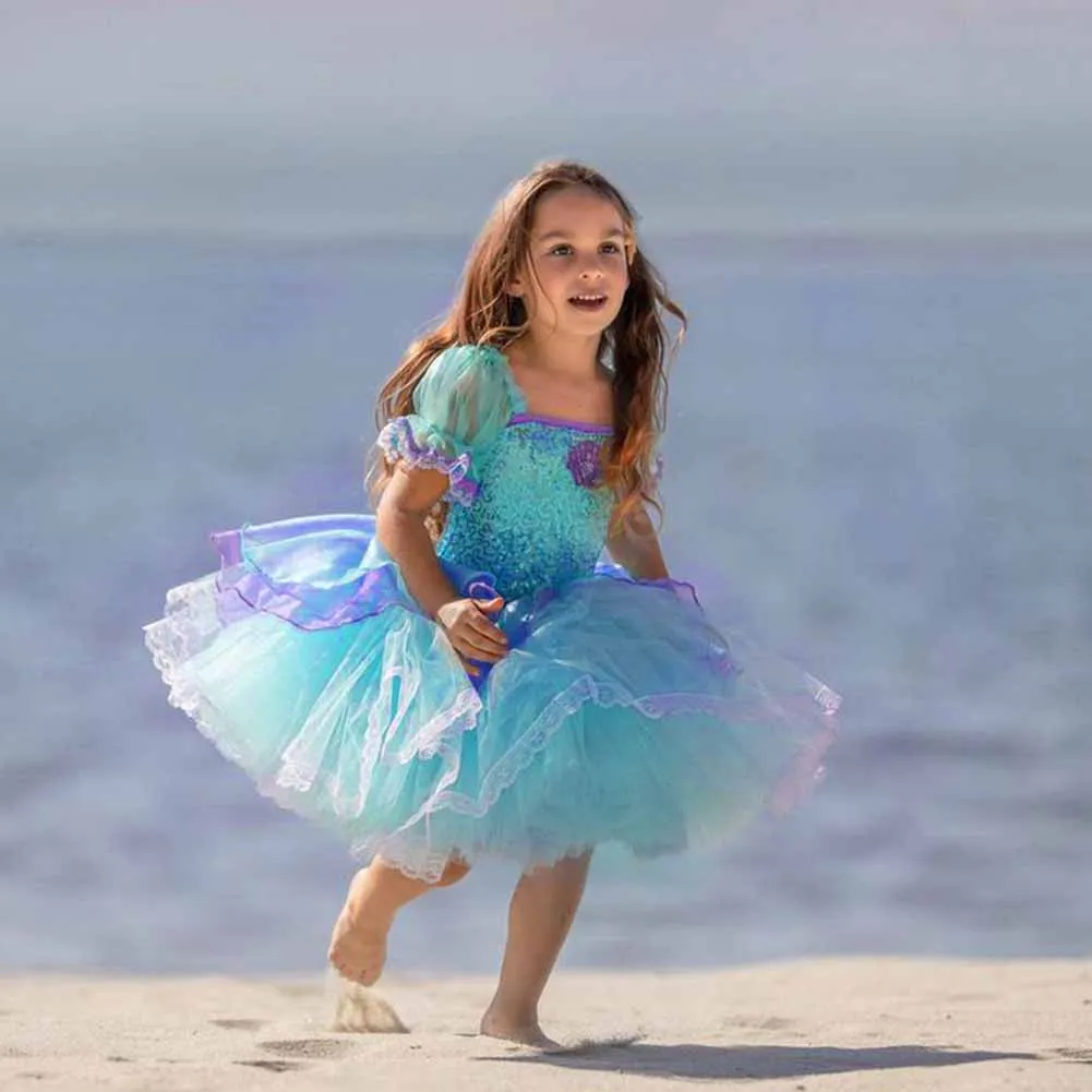 Little Girl Mermaid Dress Tutu Cosplay Party Dress