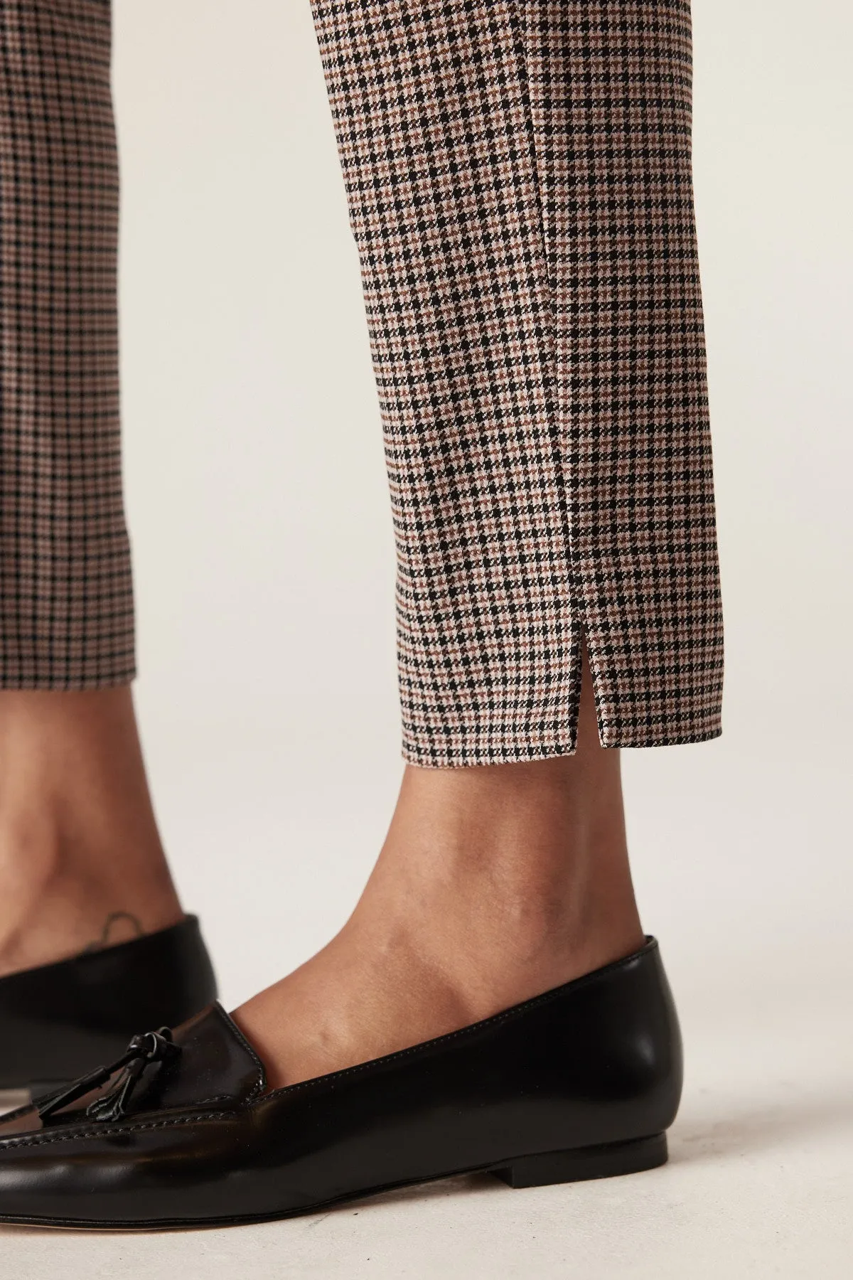 Liv Mini Check Pant  - Brown Check