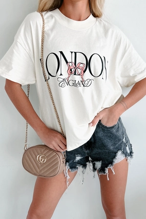 Wrinkle resistant fabric London Local Double-Sided Graphic T-Shirt (Ivory)