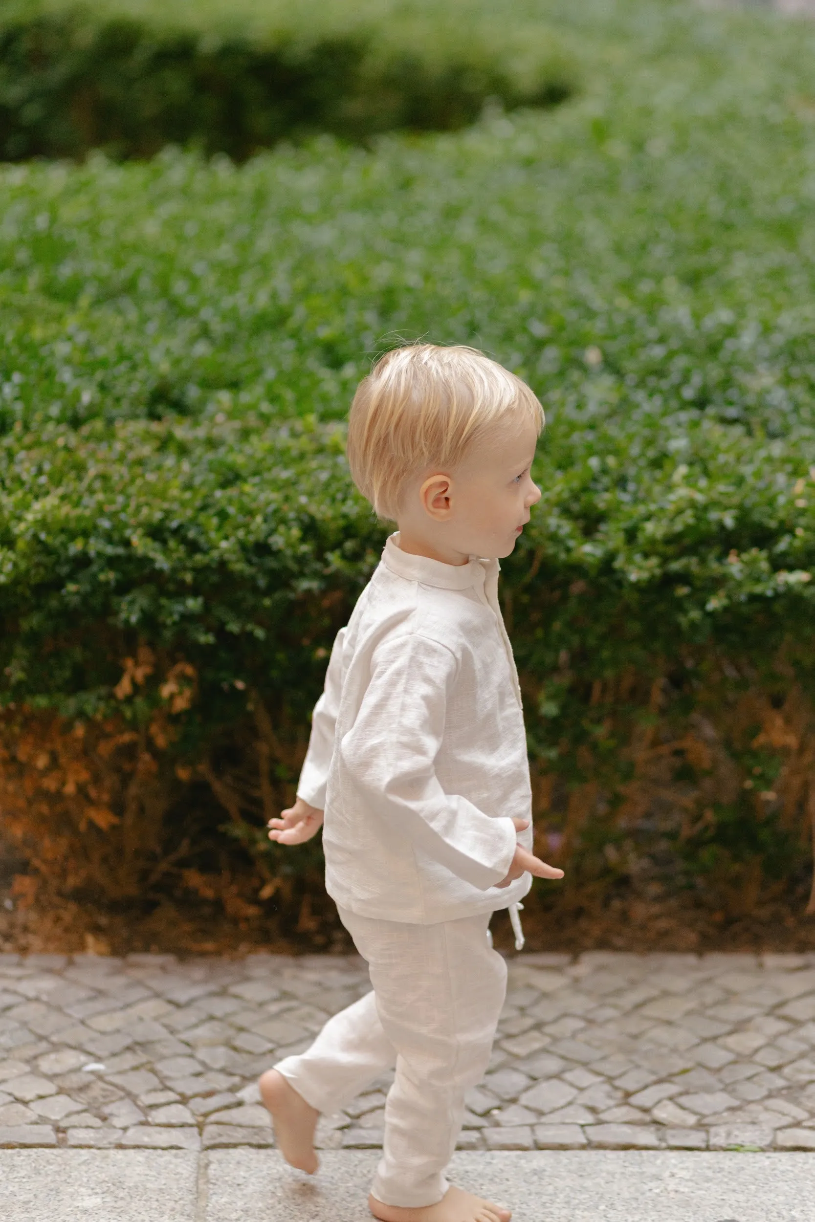 Long Linen Shirt - White