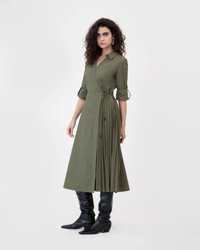Long Sleeve Midi Shivon Dress Sporty Look Floral design