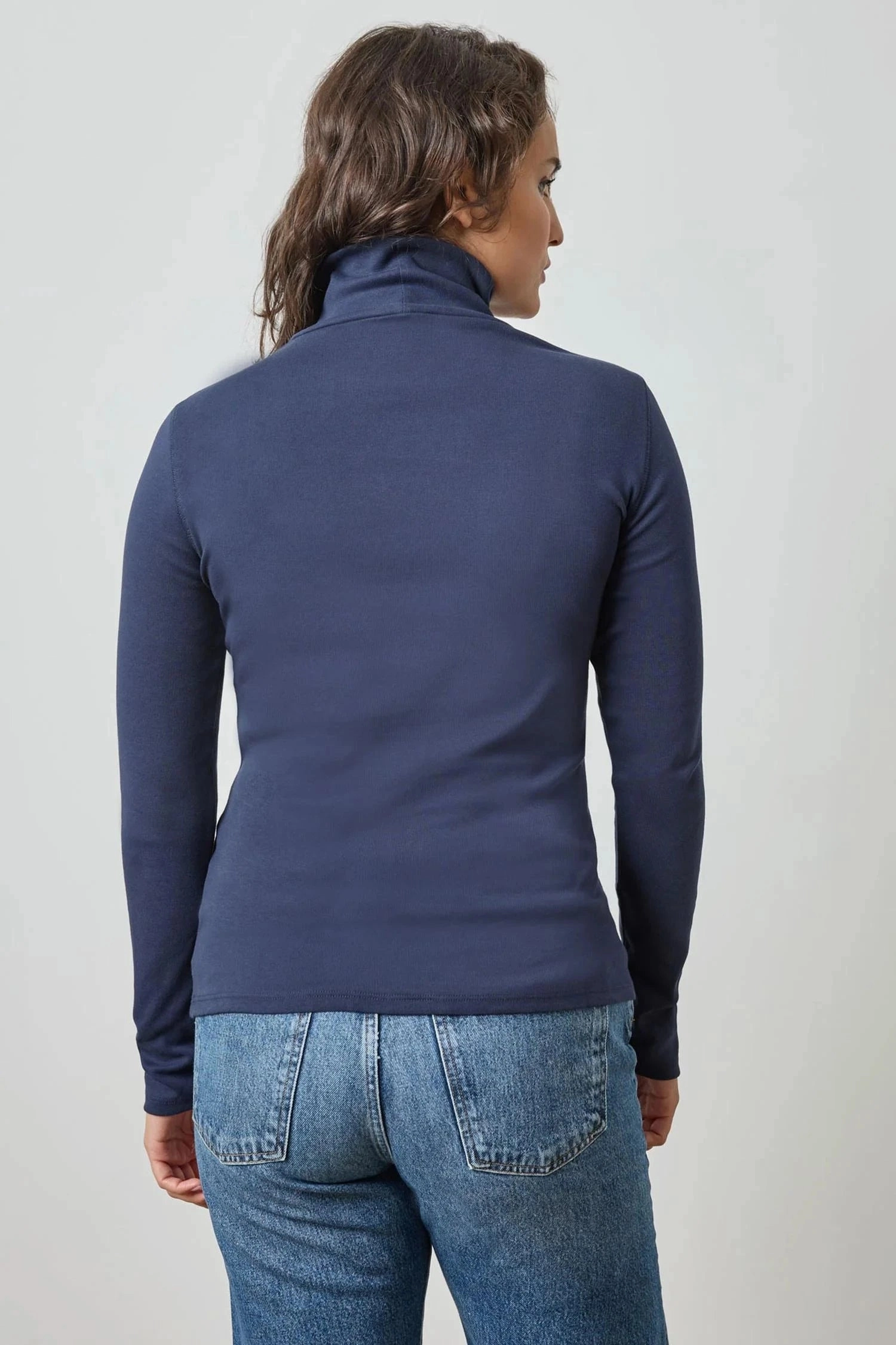 Long Sleeve Turtleneck Tee Dark Navy FlexibleWaistband