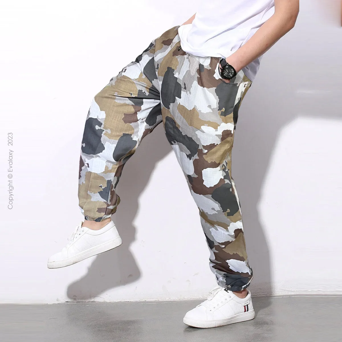 Loose Choco Boat Camo Jogger Breathable Casual Harem Pants for Men & Women