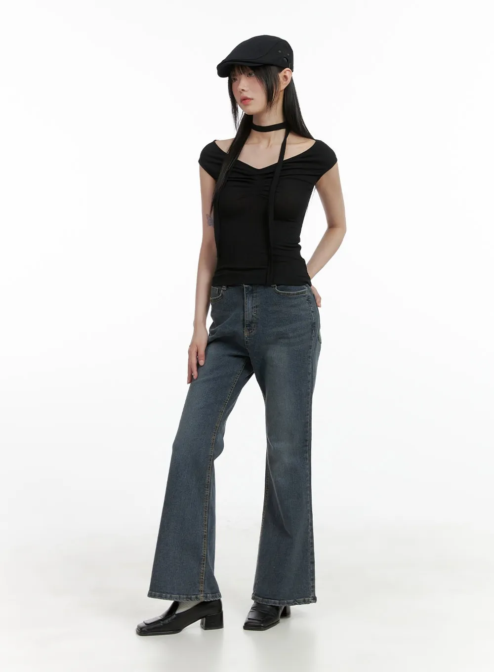 Loose Fit Bootcut Jeans CL412
