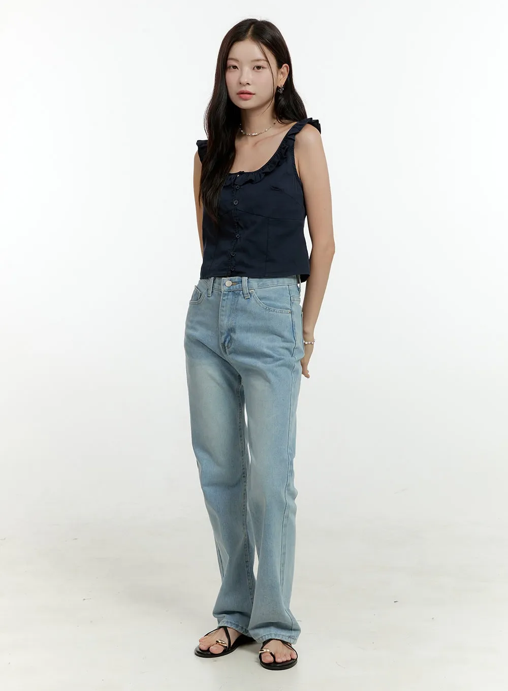Loose Fit Bootcut Jeans OL422
