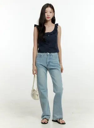 Loose Fit Bootcut Jeans OL422