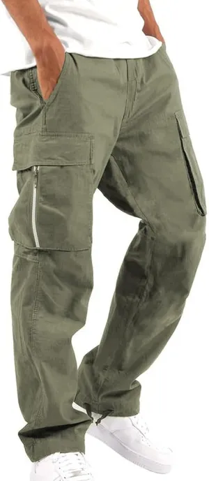 Loose Fit Mens Cargo Pants with Multi Pockets Lightweight Outdoor Tactical Hiking Trousers Comfortable and Durable