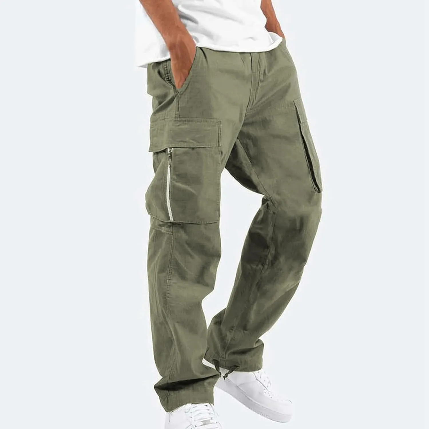 Loose Fit Mens Cargo Pants with Multi Pockets Lightweight Outdoor Tactical Hiking Trousers Comfortable and Durable