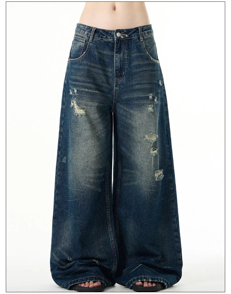 Loose Fit Retro Baggy Wide Leg Jeans