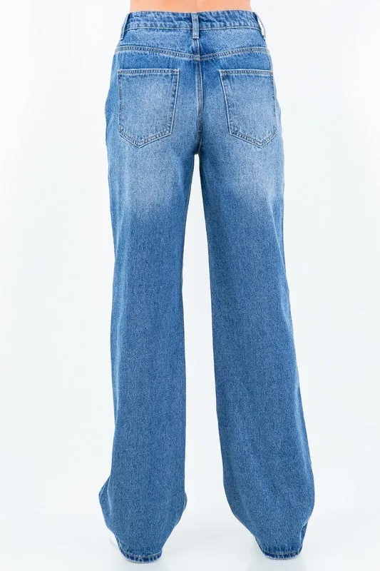 Loose Fit Straight Leg Jeans