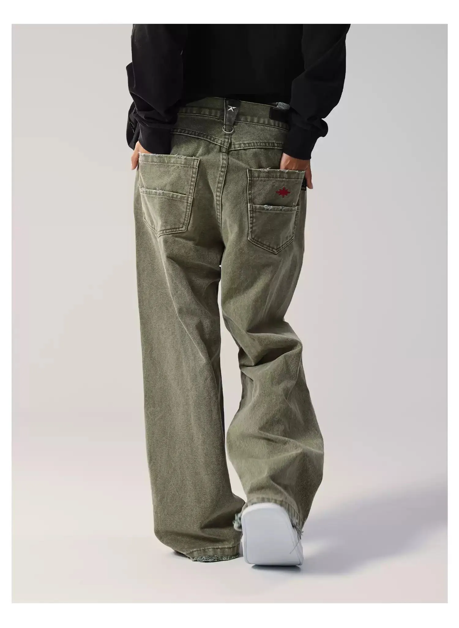 Loose Fit Washed Workwear Jeans