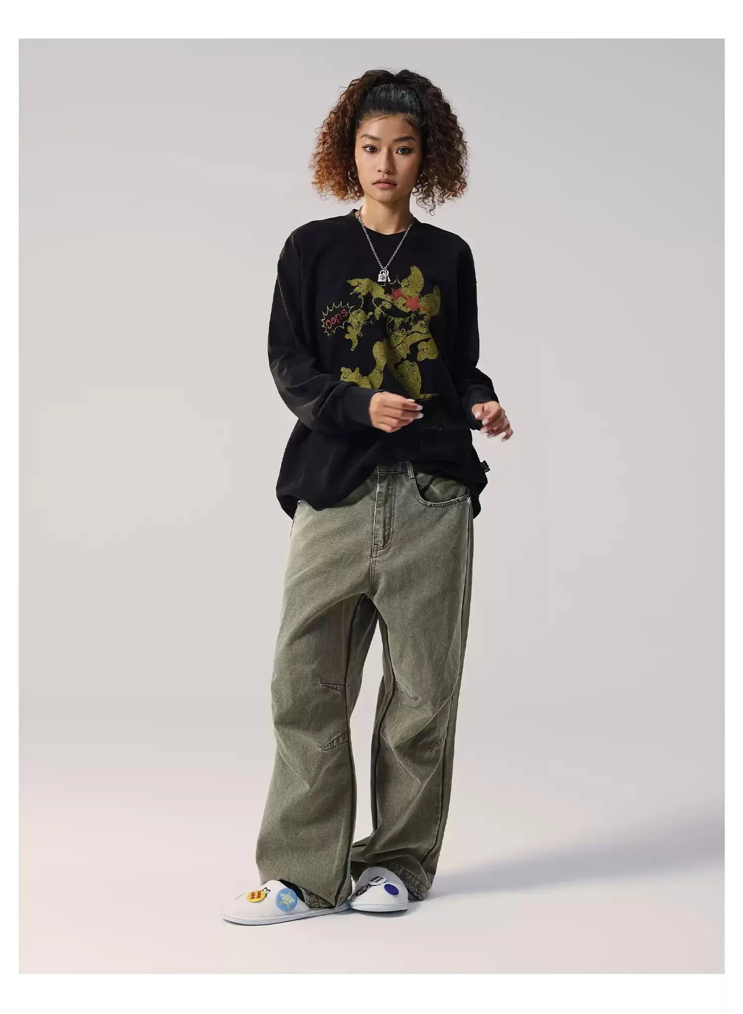 Loose Fit Washed Workwear Jeans