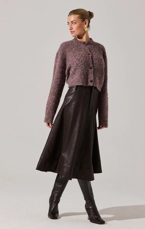 beaded embellishment Classic Fit Zhuri Skirt in Dark Brown
