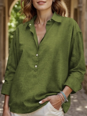 Loose long-sleeved casual shirt ResilientStretch Street Style