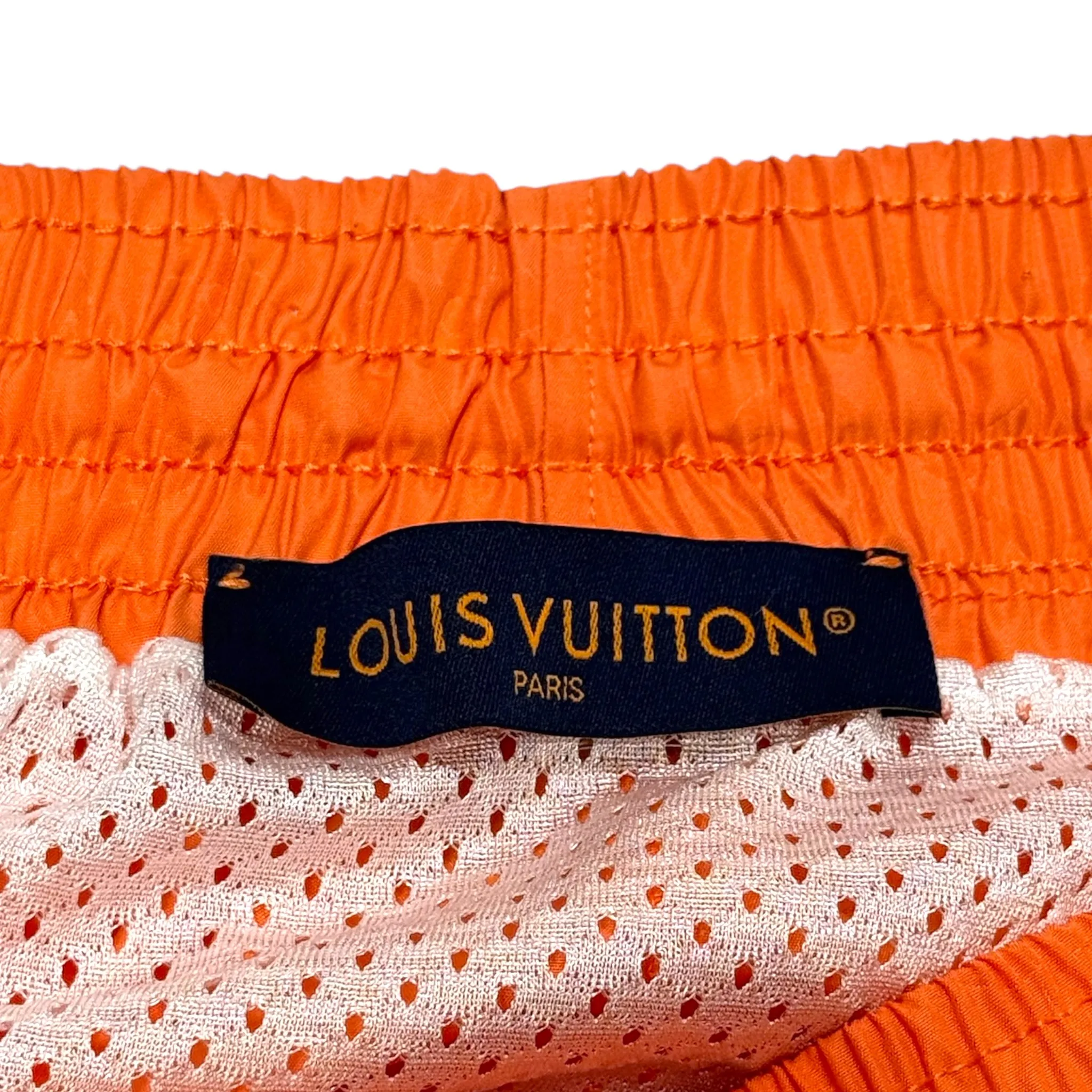 Louis Vuitton Monogram Nylon Swim Board Shorts Orange Pre-Owned