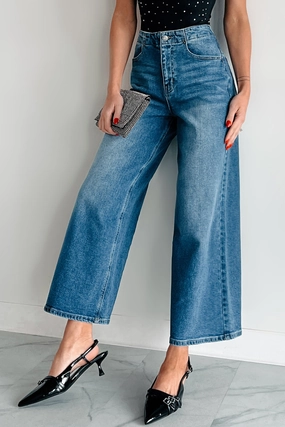 Casual Fit Sport Performance Lowell High Rise Wide Leg Cello Crop Jeans (Medium)