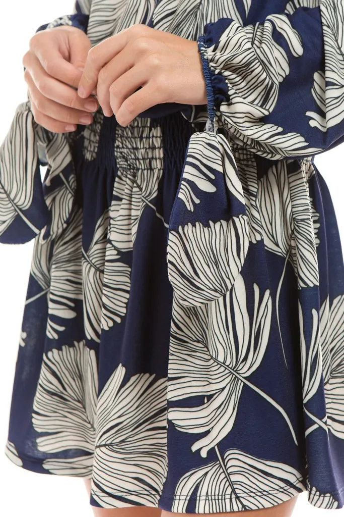 LUCIA OFF SHOULDER DRESS (Navy) - VD2358