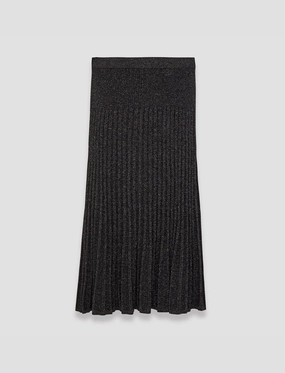 Lurex Knit Skirt Formal Event Detachable Detail