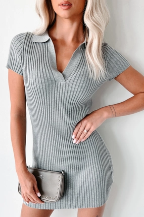 When We Were Us Polo Mini Dress (Heather Grey) Sporty-Look
