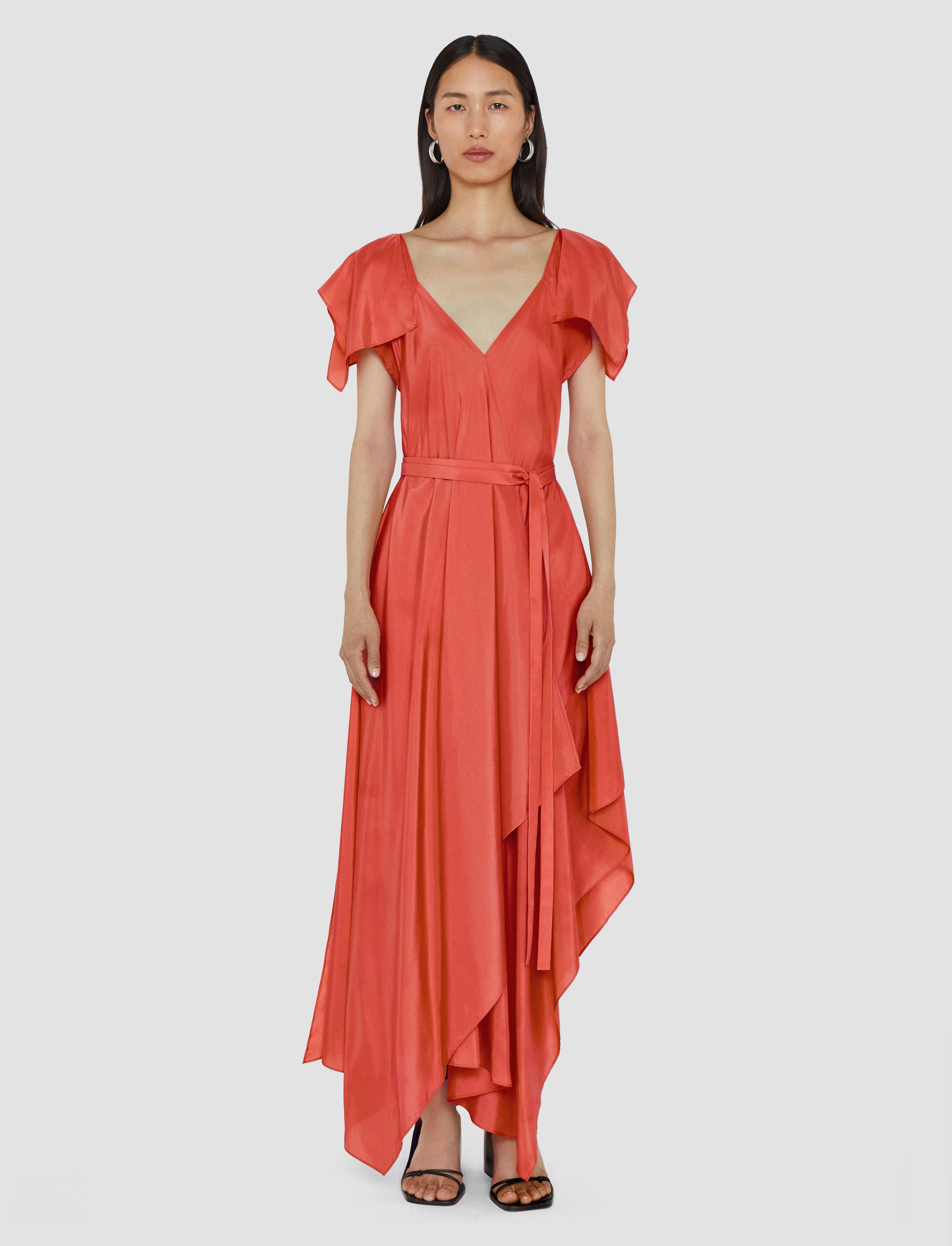 Flattering Look Fit Plumet Habotai Silk Dress