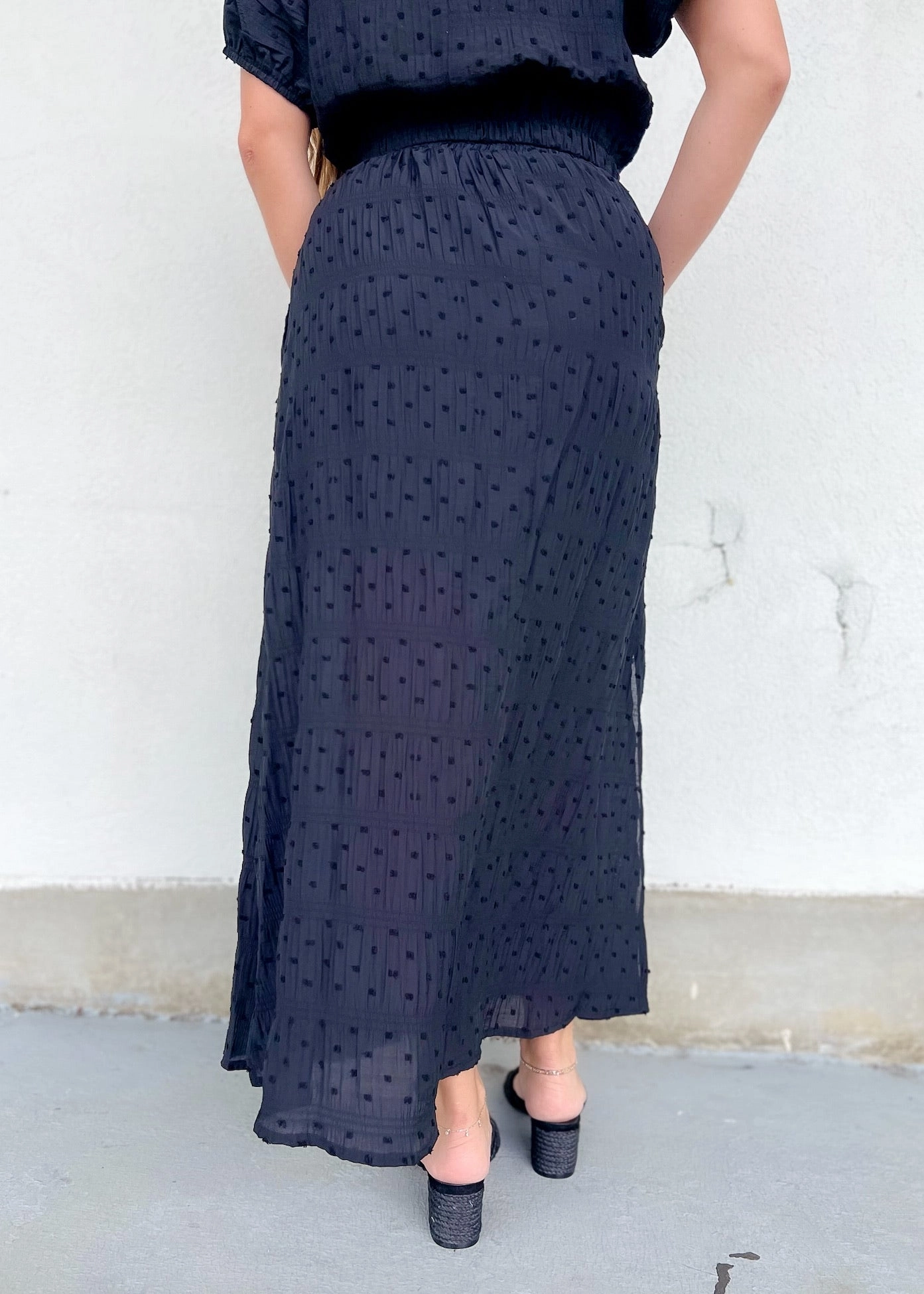Functional Detail MALIA TEXTURED MIDI SKIRT