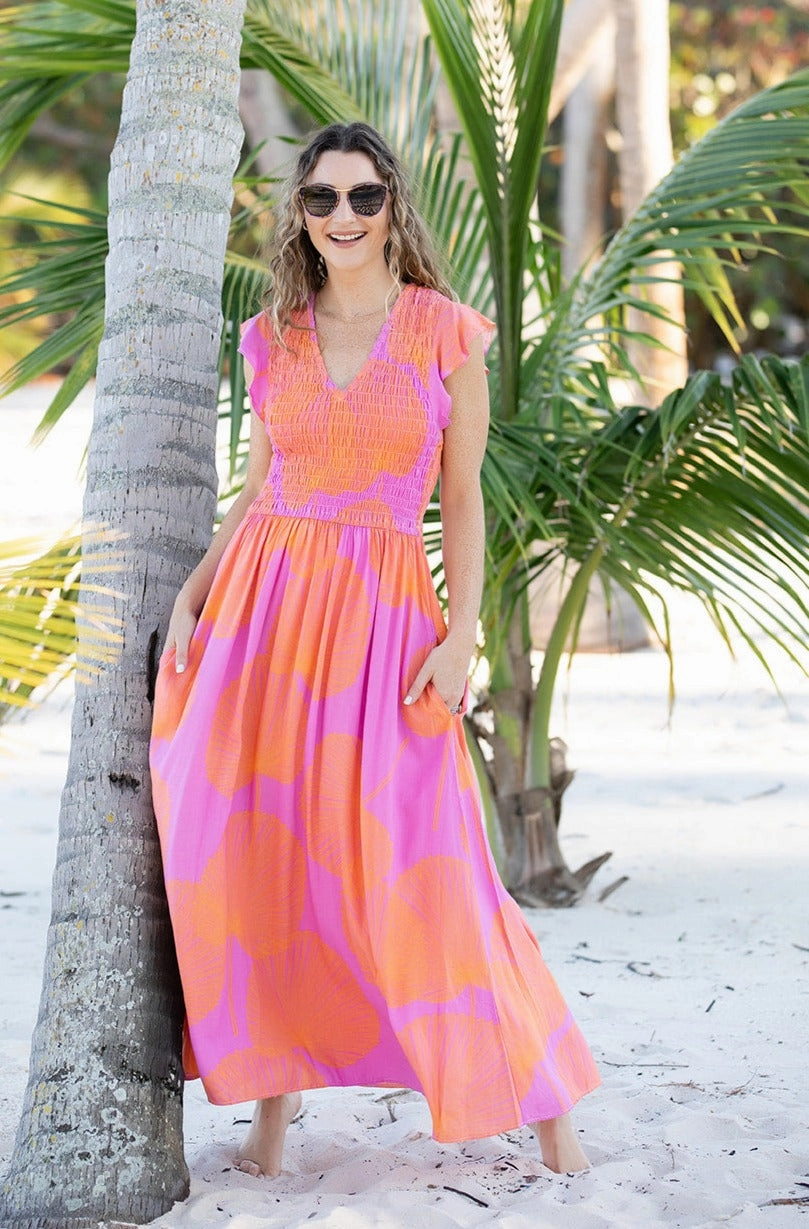 Malibu Dress / Magenta Fan Coral Fashion Mix