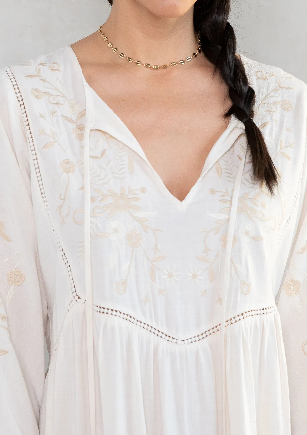 Malin Embroidered Mini Dress