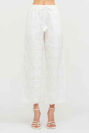 MANDY BIARRITZ EMBROIDERED PANTS Breathable Performance Wear Easy Stretch Fit