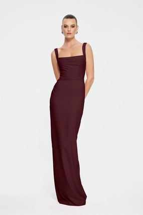 Neutral Look Cute Touch Marbella Gown Wine