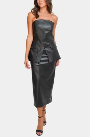 Marcela Leather Long Skirt