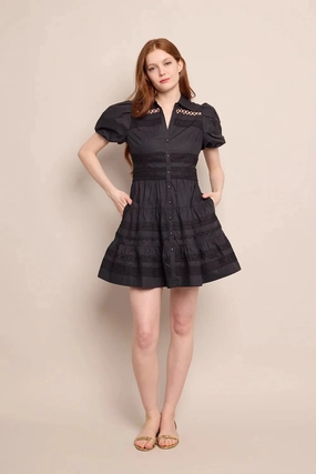 Mardi Mini Dress Black Detachable-Detail Compressible