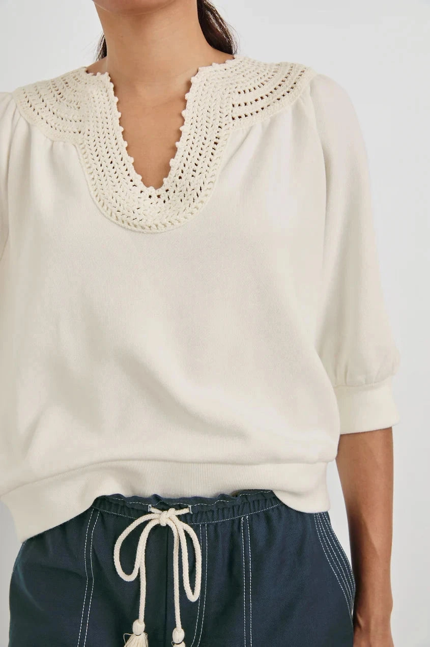 Mariposa Top Ivory Loose Blouse
