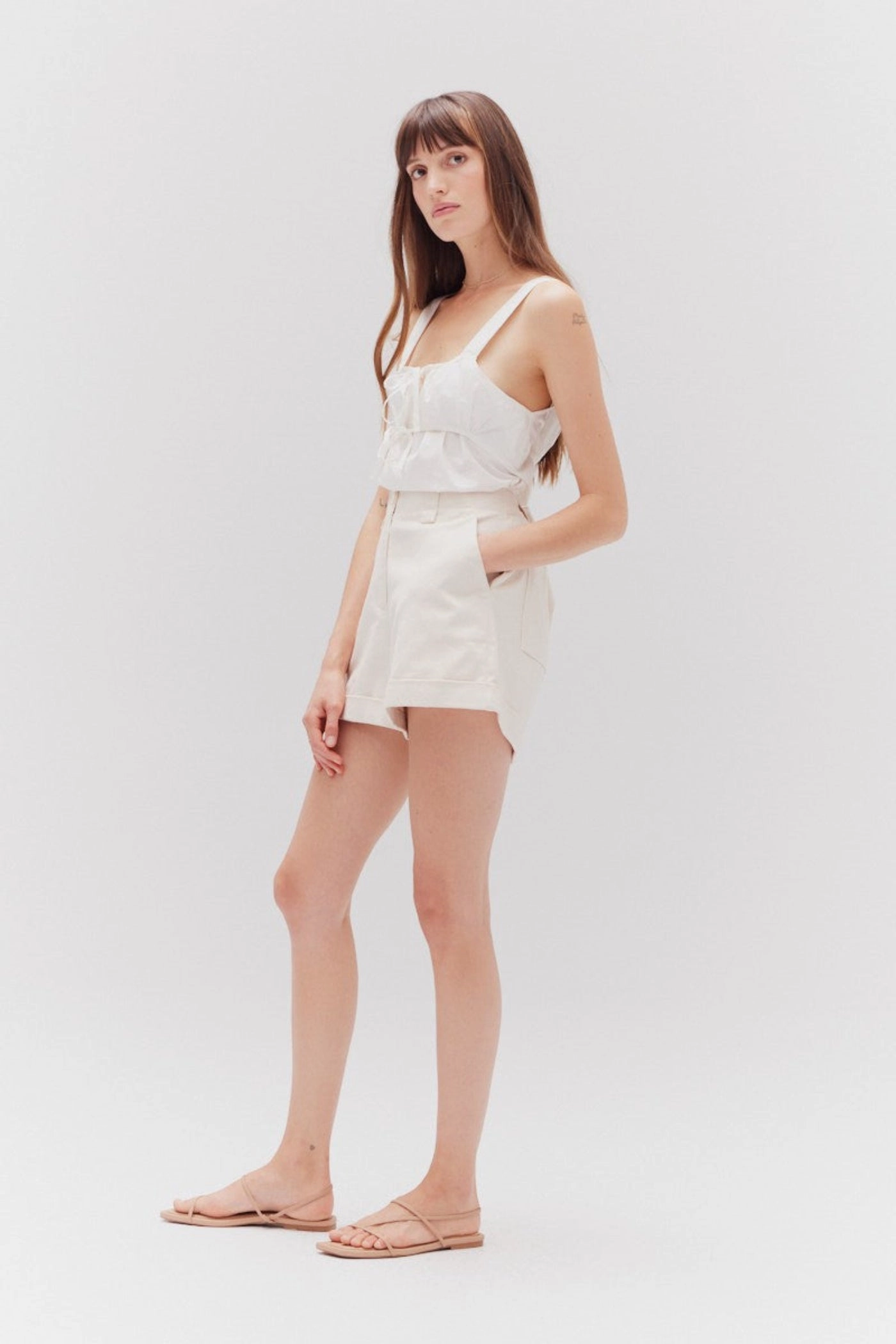 Abrasion Resistant Fabric MARJORIE TWILL MID-RISE SHORTS