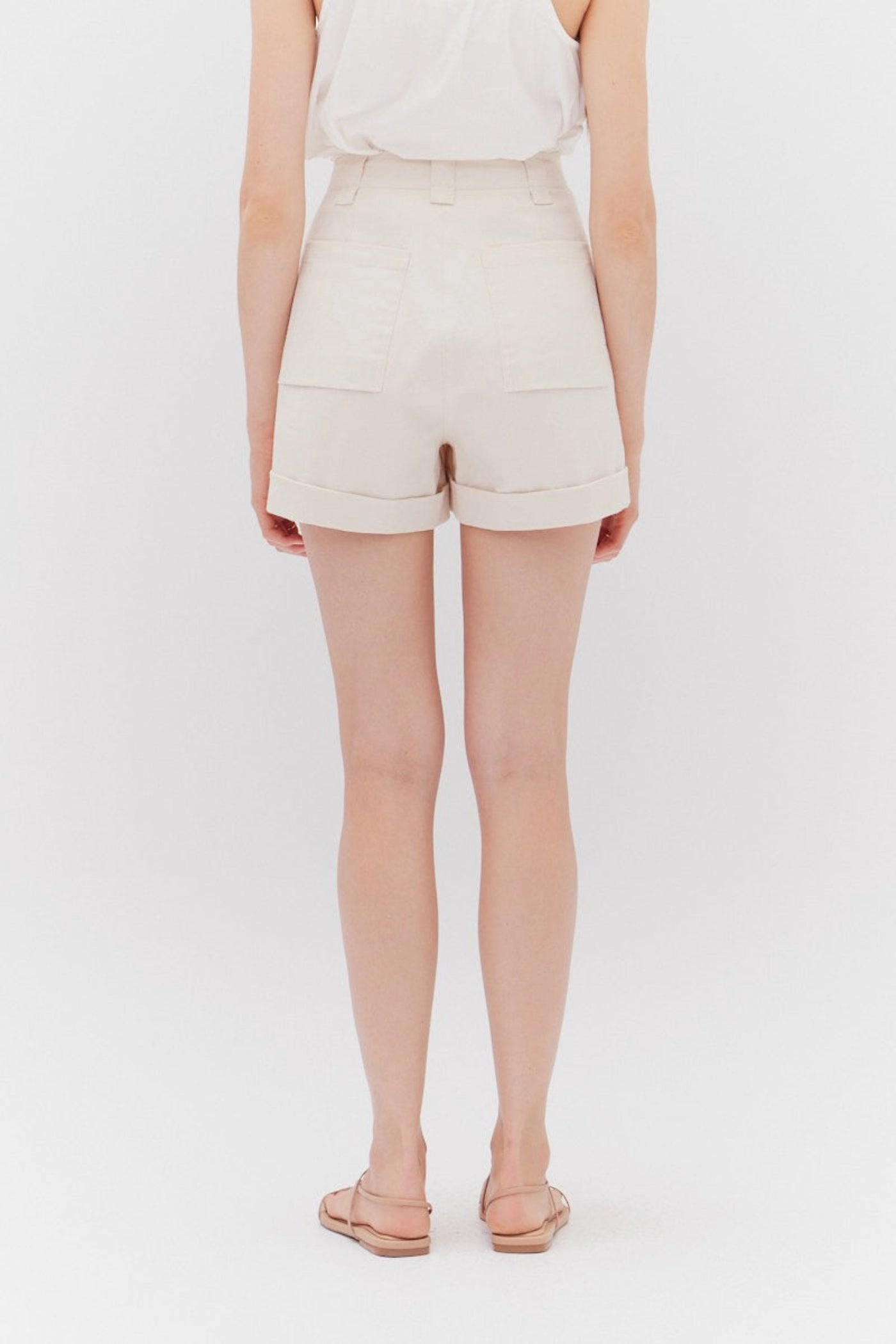 MARJORIE TWILL MID-RISE SHORTS Easy Stretch