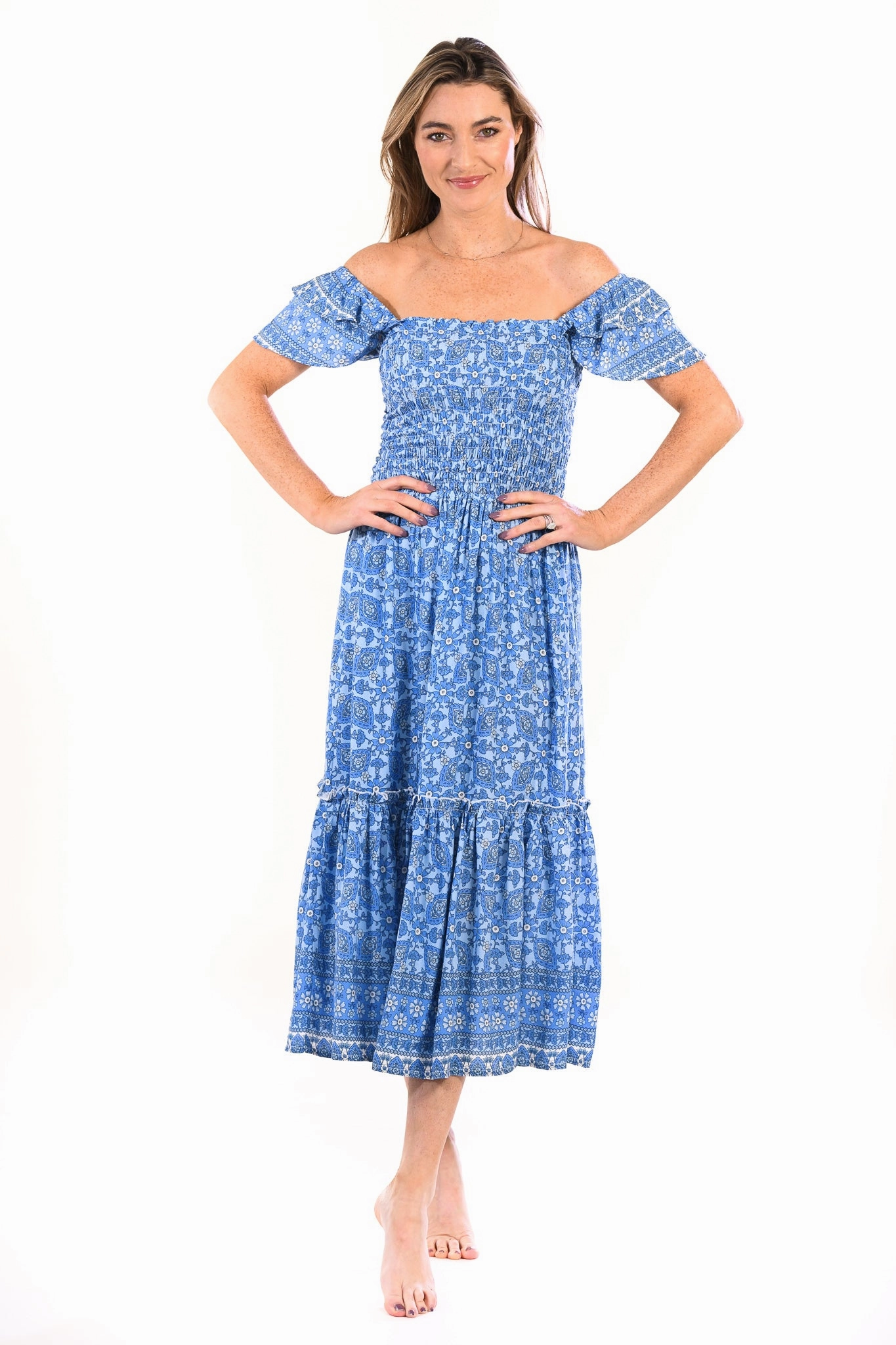 SustainableCotton Refined Form Matilda Dress / Dockside Blue